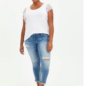 Super Soft White Flutter Sleeve Top